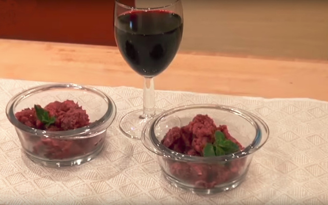 Granité au vin rouge