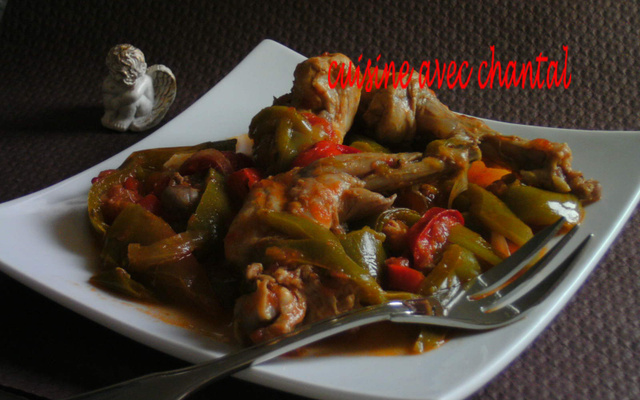 Lapin aux poivrons maison