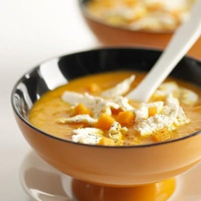 Velouté de potiron aux écailles de Boursault
