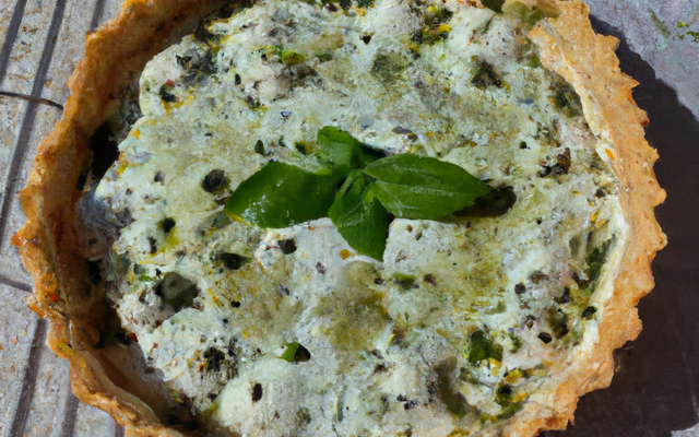 Tarte au chevre et basilc