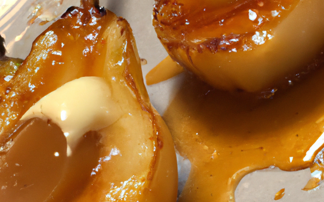 Gourmandise poire amandine caramel et beurre salé