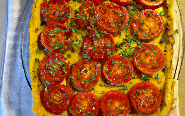 Tarte provençale rapide tomate-moutarde