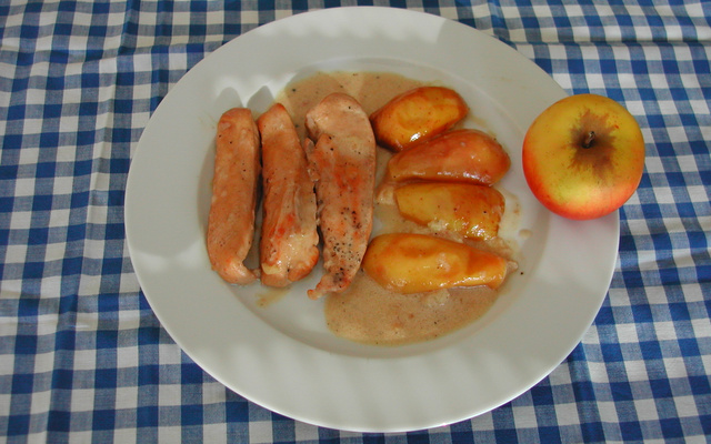 Poulet au cidre et aux pommes
