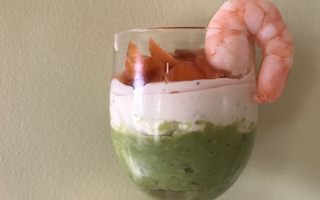 Verrine avocat boursin saumon