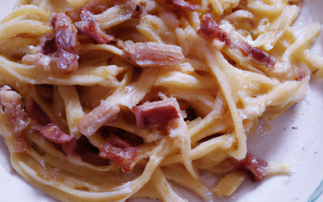 Pâtes aux lardons et au Pecorino