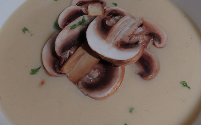 Velouté de champignons et lardons