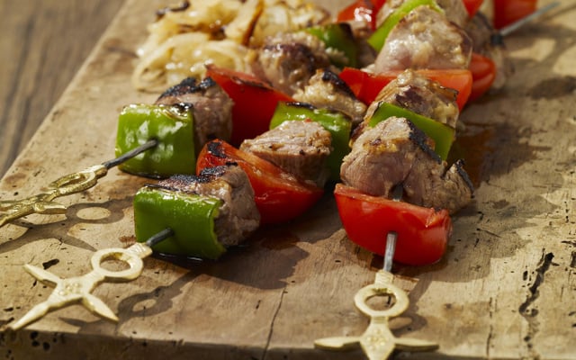 Brochettes de bœuf aux poivrons