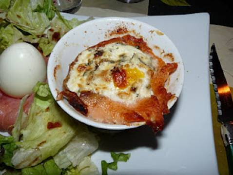 Œufs cocotte au saumon
