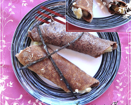 Crêpes au chocolat bananes et poires