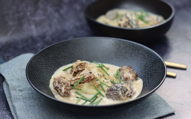 Ravioles de veau sauce aux morilles