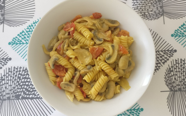 Pâtes curry aux champignons
