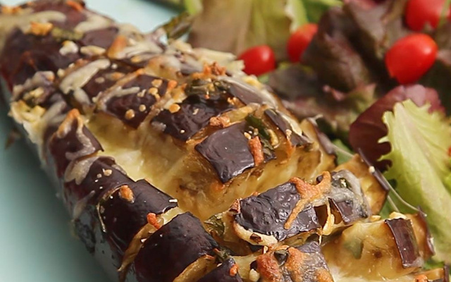 Aubergines farcies façon hérisson