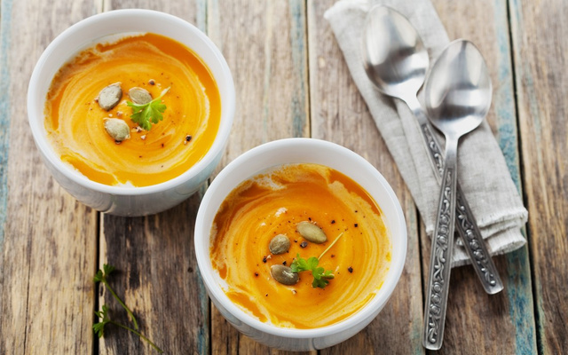 Soupe de carottes et potimarron au gingembre