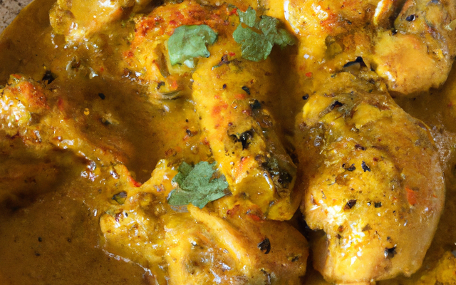 Poulet au curry au parfum de Corinthe