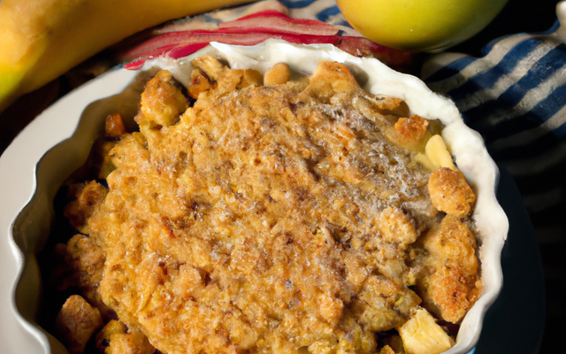 Crumble aux pommes et sa mousse à la banane