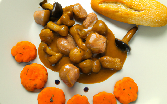 Boudin blanc aux girolles et sauce d'épices