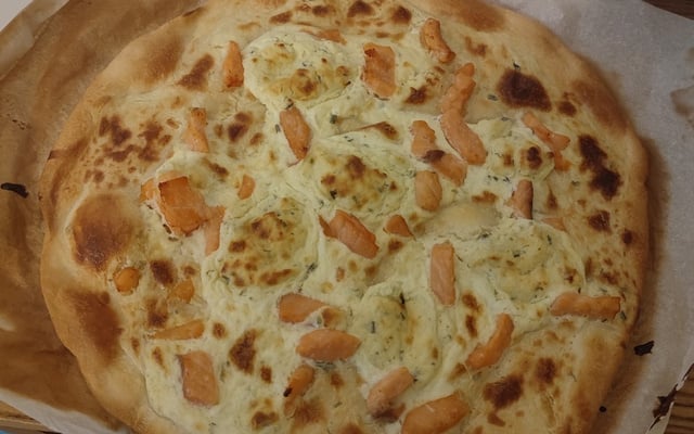 Pizza au saumon et Boursin