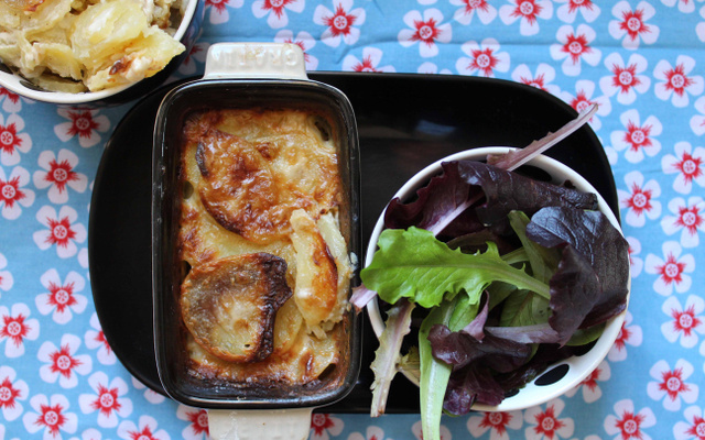 Petits gratins de pommes de terre, cèpes et tomme