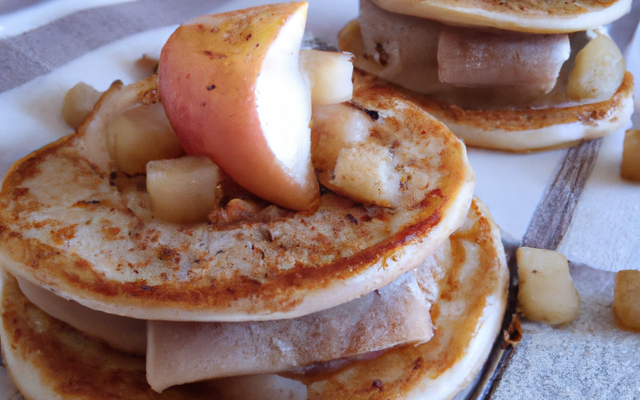 Foie gras et pomme sur blinis faits maison
