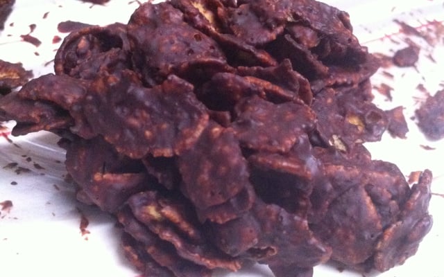Roses des Sables simplissimes aux corn'flakes et chocolat
