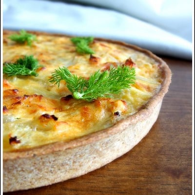 Quiche au saumon et fenouil - Pâte à tarte légère au yaourt et à l'huile d'olive