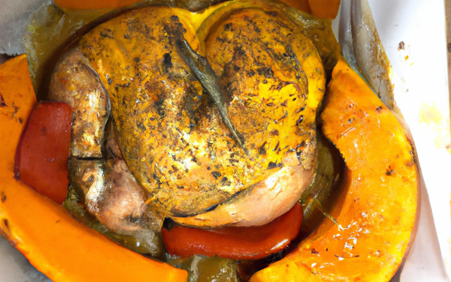 Chapon en papillote au potimarron