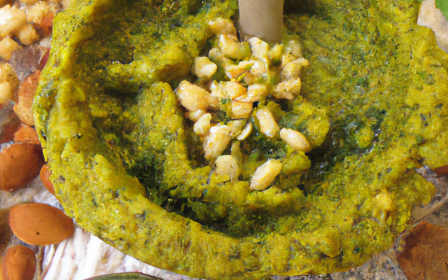 Pesto exotique : coriandre, graines de courge et noix de macadamia