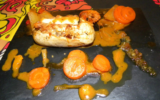 Gambas et son gratin chorizo