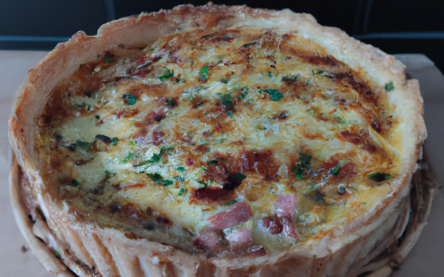 Quiche Lorraine traditionnelle sur sa pâte brisée maison