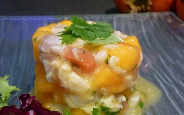 Tartare de daurade et kaki persimon