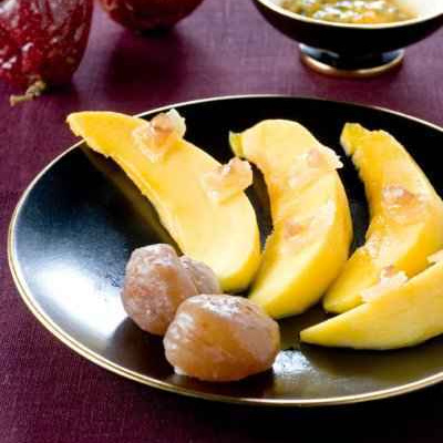 Salade de mangues aux marrons glacés