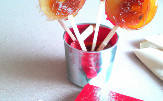 Sucettes de pommes glacées