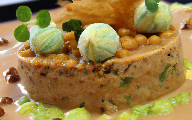 Royale de foies blonds de volaille et foie gras, mousseux aux Lentilles Vertes du Puy