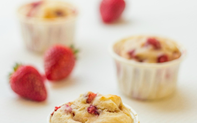 Muffins aux fraises à l'huile d'olive