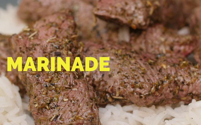 Marinade pour viandes à l'huile d'olive menthe tilleul et verveine