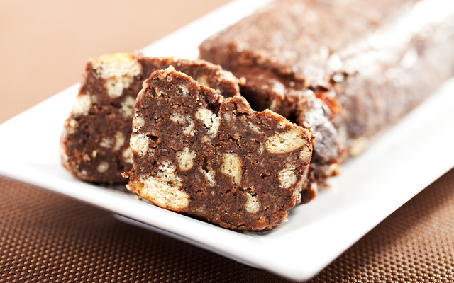 Saucisson au chocolat amandes et pistaches