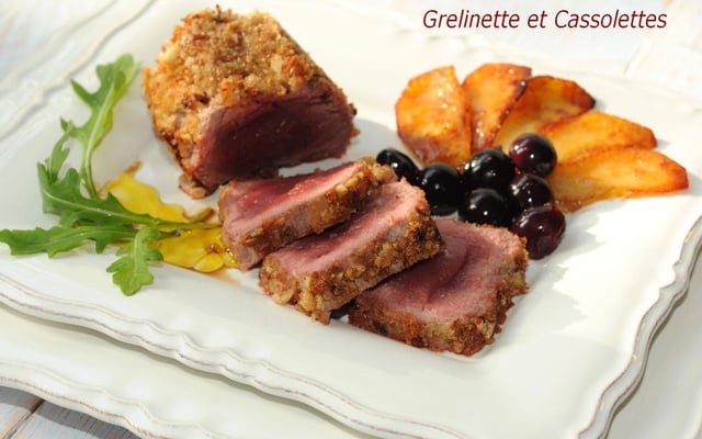 Mini-rôti d'agneau pané aux noisettes