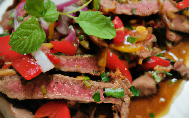 Bœuf mariné aux épices thaï