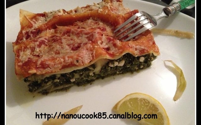 Lasagnes aux épinards et Cottage Cheese.