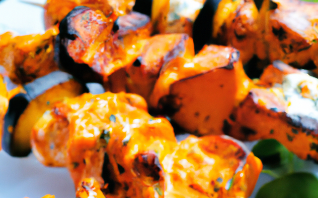 Brochettes de lotte et saint jacques aux épices tandoori