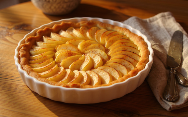 Tarte aux pommes sur pâte brisée