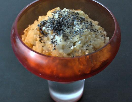 Risotto de mangue au lait de coco et pavot