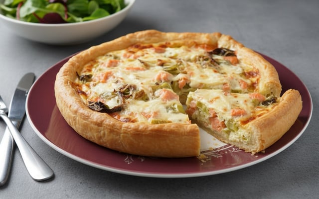 Quiche au saumon et aux poireaux facile