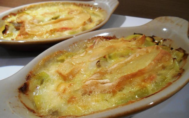 Gratin de poireaux au reblochon