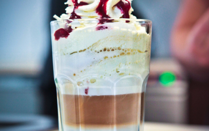 Le latte macchaiato douceur de framboise