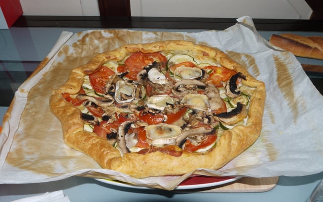 Tarte courgette, tomate et chèvre