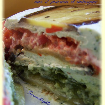 Terrine de fromage aux 2 poivrons et aubergine
