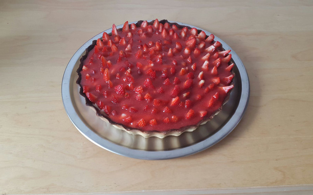 Tarte aux fraises traditionnelle à la crème pâtissière