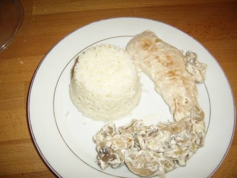 Escalope de dinde aux champignons flambés