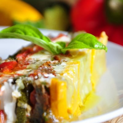 Mille feuilles de légumes du soleil au fromage de chèvre